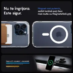 Husa MagSafe pentru iPhone 12/12 Pro, CASEY STUDIOS, de Protectie, Slim, pentru Incarcare Wireless, Margini Ridicate pentru Protectia Ecranului si a Camerelor Transparent