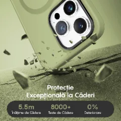 Husa MagSafe pentru iPhone 12/12 Pro, CASEY STUDIOS, de Protectie, Slim, pentru Incarcare Wireless, Margini Ridicate pentru Protectia Ecranului si a Camerelor verde deschis