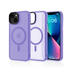 Husa MagSafe pentru iPhone 13, CASEY STUDIOS, de Protectie, Slim, pentru Incarcare Wireless, Margini Ridicate pentru Protectia Ecranului si a Camerelor Light Purple