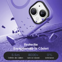 Husa MagSafe pentru iPhone 13, CASEY STUDIOS, de Protectie, Slim, pentru Incarcare Wireless, Margini Ridicate pentru Protectia Ecranului si a Camerelor Light Purple