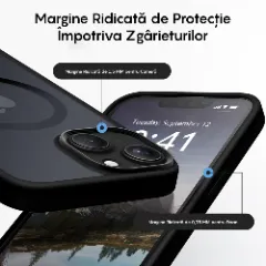 Husa MagSafe pentru iPhone 13, CASEY STUDIOS, de Protectie, Slim, pentru Incarcare Wireless, Margini Ridicate pentru Protectia Ecranului si a Camerelor Black