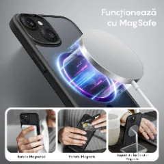 Husa MagSafe pentru iPhone 13, CASEY STUDIOS, de Protectie, Slim, pentru Incarcare Wireless, Margini Ridicate pentru Protectia Ecranului si a Camerelor Black