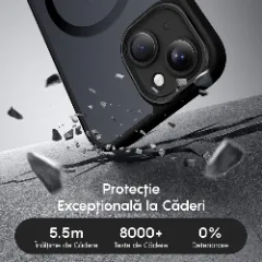 Husa MagSafe pentru iPhone 13, CASEY STUDIOS, de Protectie, Slim, pentru Incarcare Wireless, Margini Ridicate pentru Protectia Ecranului si a Camerelor Black