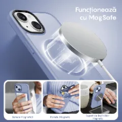 Husa MagSafe pentru iPhone 13, CASEY STUDIOS, de Protectie, Slim, pentru Incarcare Wireless, Margini Ridicate pentru Protectia Ecranului si a Camerelor Yuenfeng Blue