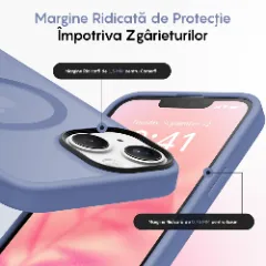 Husa MagSafe pentru iPhone 13, CASEY STUDIOS, de Protectie, Slim, pentru Incarcare Wireless, Margini Ridicate pentru Protectia Ecranului si a Camerelor Yuenfeng Blue