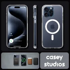 Husa MagSafe pentru iPhone 13 Mini, CASEY STUDIOS, de Protectie, Slim, pentru Incarcare Wireless, Margini Ridicate pentru Protectia Ecranului si a Camerelor Transparent