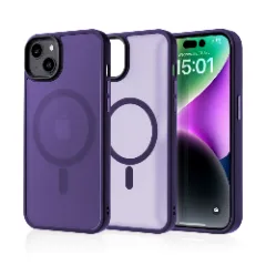 Husa MagSafe pentru iPhone 14 Plus, CASEY STUDIOS, de Protectie, Slim, pentru Incarcare Wireless, Margini Ridicate pentru Protectia Ecranului si a Camerelor Dark Purple