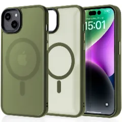 Husa MagSafe pentru iPhone 14 Plus, CASEY STUDIOS, de Protectie, Slim, pentru Incarcare Wireless, Margini Ridicate pentru Protectia Ecranului si a Camerelor Green 