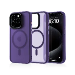 Husa MagSafe pentru iPhone 15 Pro, CASEY STUDIOS, de Protectie, Slim, pentru Incarcare Wireless, Margini Ridicate pentru Protectia Ecranului si a Camerelor Dark Purple