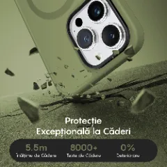 Husa MagSafe pentru iPhone 15 Pro, CASEY STUDIOS, de Protectie, Slim, pentru Incarcare Wireless, Margini Ridicate pentru Protectia Ecranului si a Camerelor Green