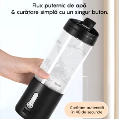 Mini Blender Portabil LAGATO BlendXpert Pro, 24000 RMP, 150W, 4000mAh, Capacitate 530ml, 6 Lame Ascutite de Otel, Tehnologie Pulse, Design Unic, Impermeabil, Smoothie-uri, Sucuri, Shake-uri Proteice, Negru Negru