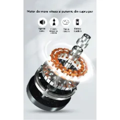 Mini Blender Electric Lagato, 20 000 rpm, 4000mAh, Multifunctional, Portabil, 530ml, Negru Negru