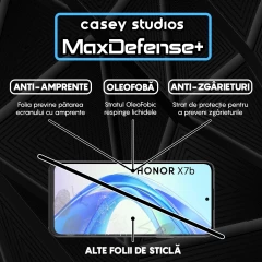 Folie Sticla CASEY STUDIOS compatibila cu Honor X7b / X7b 5G / X7b 5G (50 MP), Full Glue, Duritate Militara, Ultra HD, Anti Zgarieturi, Anti Amprente, Anti Socuri, Margini Negre Negru