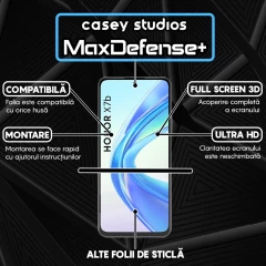 Folie Sticla CASEY STUDIOS compatibila cu Honor X7b / X7b 5G / X7b 5G (50 MP), Full Glue, Duritate Militara, Ultra HD, Anti Zgarieturi, Anti Amprente, Anti Socuri, Margini Negre Negru