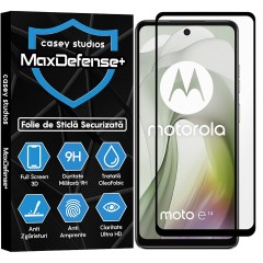 Folie Sticla CASEY STUDIOS compatibila cu Motorola Moto E14, Full Glue, Duritate Militara, Ultra HD, Anti Zgarieturi, Anti Amprente, Anti Socuri, Margini Negre
