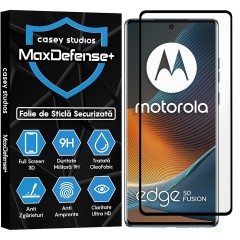 Folie Sticla CASEY STUDIOS compatibila cu Motorola Edge 50 Fusion, Full Glue, Duritate Militara, Ultra HD, Anti Zgarieturi, Anti Amprente, Anti Socuri, Margini Negre
