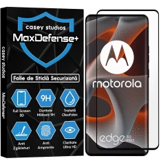 Folie Sticla CASEY STUDIOS compatibila cu Motorola Edge 50 Pro, Full Glue, Duritate Militara, Ultra HD, Anti Zgarieturi, Anti Amprente, Anti Socuri, Margini Negre Negru