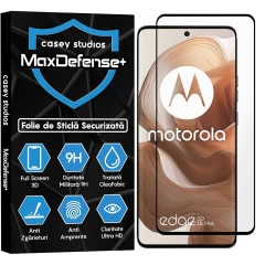Folie Sticla CASEY STUDIOS compatibila cu Motorola Edge 50 Ultra, Full Glue, Duritate Militara, Ultra HD, Anti Zgarieturi, Anti Amprente, Anti Socuri, Margini Negre Negru