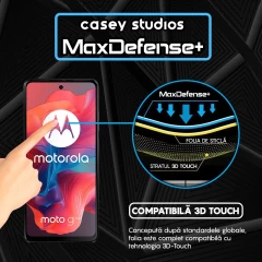 Folie Sticla CASEY STUDIOS compatibila cu Motorola Moto G04s, Full Glue, Duritate Militara, Ultra HD, Anti Zgarieturi, Anti Amprente, Anti Socuri, Margini Negre Negru