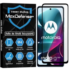 Folie Sticla CASEY STUDIOS compatibila cu Motorola Moto G200 5G, Full Glue, Duritate Militara, Ultra HD, Anti Zgarieturi, Anti Amprente, Anti Socuri, Margini Negre Negru