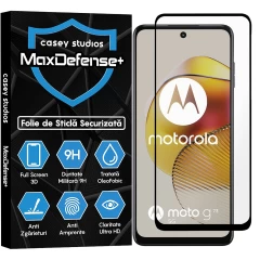 Folie Sticla CASEY STUDIOS compatibila cu Motorola Moto G32 / Moto G72 / Moto G73, Full Glue, Duritate Militara, Ultra HD, Anti Zgarieturi, Anti Amprente, Anti Socuri, Margini Negre Negru