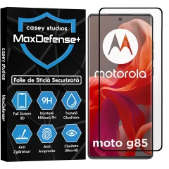 Folie Sticla CASEY STUDIOS compatibila cu Motorola Moto G85, Full Glue, Duritate Militara, Ultra HD, Anti Zgarieturi, Anti Amprente, Anti Socuri, Margini Negre Negru