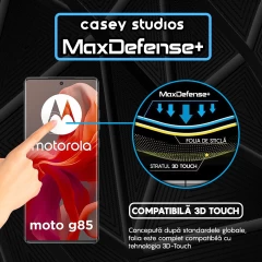 Folie Sticla CASEY STUDIOS compatibila cu Motorola Moto G85, Full Glue, Duritate Militara, Ultra HD, Anti Zgarieturi, Anti Amprente, Anti Socuri, Margini Negre Negru