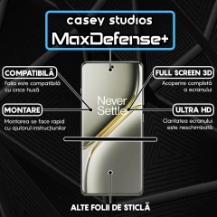 Folie Sticla CASEY STUDIOS compatibila cu OnePlus Ace 3 Pro, Full Glue, Duritate Militara, Ultra HD, Anti Zgarieturi, Anti Amprente, Anti Socuri, Margini Negre Negru