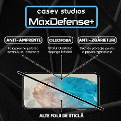 Folie Sticla CASEY STUDIOS compatibila cu Samsung Galaxy M35, Full Glue, Duritate Militara, Ultra HD, Anti Zgarieturi, Anti Amprente, Anti Socuri, Margini Negre Negru