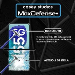 Folie Sticla CASEY STUDIOS compatibila cu Samsung Galaxy M55, Full Glue, Duritate Militara, Ultra HD, Anti Zgarieturi, Anti Amprente, Anti Socuri, Margini Negre Negru