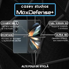 Folie Sticla CASEY STUDIOS compatibila cu Samsung Galaxy Z Fold4, Full Glue, Duritate Militara, Ultra HD, Anti Zgarieturi, Anti Amprente, Anti Socuri, Margini Negre Negru