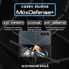 Folie Sticla CASEY STUDIOS compatibila cu Samsung Galaxy Z Fold4, Full Glue, Duritate Militara, Ultra HD, Anti Zgarieturi, Anti Amprente, Anti Socuri, Margini Negre Negru