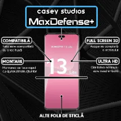 Folie Sticla CASEY STUDIOS compatibila cu Xiaomi 13 Lite, Full Glue, Duritate Militara, Ultra HD, Anti Zgarieturi, Anti Amprente, Anti Socuri, Margini Negre Negru