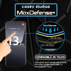 Folie Sticla CASEY STUDIOS compatibila cu Xiaomi 13 Pro, Full Glue, Duritate Militara, Ultra HD, Anti Zgarieturi, Anti Amprente, Anti Socuri, Margini Negre Negru