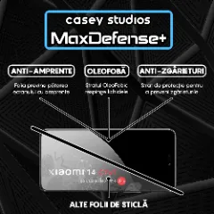 Folie Sticla CASEY STUDIOS compatibila cu Xiaomi 14 Civi, Full Glue, Duritate Militara, Ultra HD, Anti Zgarieturi, Anti Amprente, Anti Socuri, Margini Negre Negru