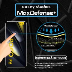 Folie Sticla CASEY STUDIOS compatibila cu Xiaomi Poco F6, Full Glue, Duritate Militara, Ultra HD, Anti Zgarieturi, Anti Amprente, Anti Socuri, Margini Negre Negru