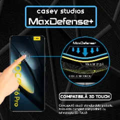 Folie Sticla CASEY STUDIOS compatibila cu Xiaomi Poco F6 Pro, Full Glue, Duritate Militara, Ultra HD, Anti Zgarieturi, Anti Amprente, Anti Socuri, Margini Negre Negru