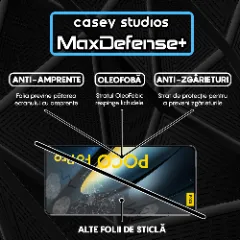 Folie Sticla CASEY STUDIOS compatibila cu Xiaomi Poco F6 Pro, Full Glue, Duritate Militara, Ultra HD, Anti Zgarieturi, Anti Amprente, Anti Socuri, Margini Negre Negru