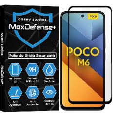 Folie Sticla CASEY STUDIOS compatibila cu Xiaomi Poco M6 4G, Full Glue, Duritate Militara, Ultra HD, Anti Zgarieturi, Anti Amprente, Anti Socuri, Margini Negre
