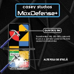 Folie Sticla CASEY STUDIOS compatibila cu Xiaomi Redmi A1 / Redmi A1 Plus / Redmi A2 / Redmi A2 Plus, Full Glue, Duritate Militara, Ultra HD, Anti Zgarieturi, Anti Amprente, Anti Socuri, Margini Negre Negru