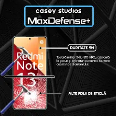 Folie Sticla CASEY STUDIOS compatibila cu Xiaomi Redmi Note 13 / Redmi Note 13 4G / Redmi Note 13 Pro 4G/5G, Full Glue, Duritate Militara, Ultra HD, Anti Zgarieturi, Anti Amprente, Anti Socuri, Margini Negre Negru