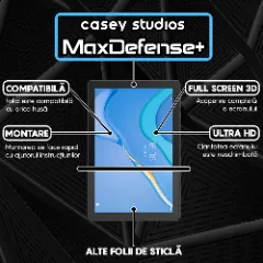 Folie Sticla CASEY STUDIOS? pentru Huawei MatePad T 10 9.7 / T 10 9.7 2020, Full Glue, Sticla Securizata, Duritate Militara, Ultra HD, Protectie Profesionala Ecran 3D, Anti Zgarieturi, Anti Socuri, Transparenta Transparent