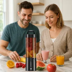 Mini Blender Portabil LAGATO Classic Pro, 24000 RMP, 150W, 4000mAh, Capacitate 500ml, 6 Lame Ascutite de Otel, Tehnologie Pulse, Design Unic, Impermeabil, Smoothie-uri, Sucuri, Shake-uri Proteice, Negru Negru