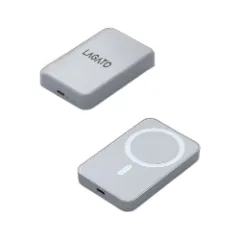 Baterie Externa Wireless MagSafe LAGATO MS1 Pro 5000 mAh, 20W, Compatibila iPhone 15/15 Plus/15 Pro/15 Pro Max, iPhone 14/13/12 si Android, Incarcare rapida, Magnetica, Portabila, Alb/Negru Alb