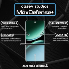 Folie Sticla CASEY STUDIOS? pentru OnePlus Nord 4, Full Glue, Sticla Securizata, Duritate Militara, Ultra HD, Protectie Profesionala Ecran 3D, Anti Zgarieturi, Anti Socuri, Negru Negru