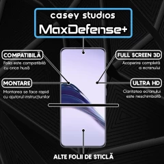 Folie Sticla CASEY STUDIOS? pentru Realme 13 Pro, Full Glue, Sticla Securizata, Duritate Militara, Ultra HD, Protectie Profesionala Ecran 3D, Anti Zgarieturi, Anti Socuri, Negru Negru