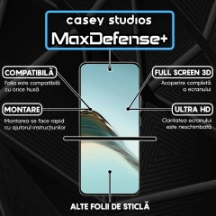 Folie Sticla CASEY STUDIOS? pentru Realme 13 Pro Plus, Full Glue, Sticla Securizata, Duritate Militara, Ultra HD, Protectie Profesionala Ecran 3D, Anti Zgarieturi, Anti Socuri, Negru Negru