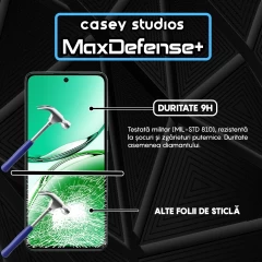 Folie Sticla CASEY STUDIOS? pentru Oppo Reno 12 F 4G, Full Glue, Sticla Securizata, Duritate Militara, Ultra HD, Protectie Profesionala Ecran 3D, Anti Zgarieturi, Anti Socuri, Negru Negru