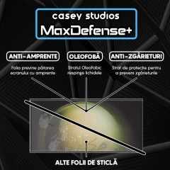 Folie Sticla CASEY STUDIOS? pentru Samsung Galaxy S23 Ultra, Full Glue, Duritate Militara, Ultra HD, Protectie Profesionala Ecran 3D, Anti Zgarieturi, Anti Socuri, Margini Negre Negru