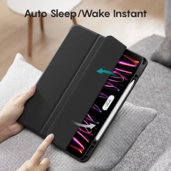 Husa Inteligenta compatibila cu iPad Pro 13 2024, MagneticX, CASEY STUDIOS?, Unghiuri Ajustabile, Suport Stylus Pen, Carcasa Flexibila, Functie Auto Sleep/Wake &Touch ID, Subtire si Usoara, Negru Negru